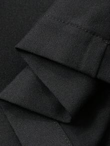 Dazy Plus Pantaloni lunghi casual e da lavoro, a gamba dritta, con vita regolabile a strappo, di colore unito - nero - Visualizzare 8