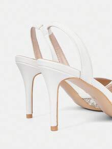 CUCCOO HITCHD Giày sandal cao gót mũi tròn buộc dây và đính ngọc trai giả dành cho nữ, thích hợp cho kỳ nghỉ xuân, lễ Phục sinh, dạ hội và Giáng sinh. - trắng - Xem 5