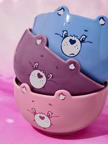 SHEIN X Care Bears 1pc 4.7in/12cm Diameter Cute Cartoon Character Pattern Cereal Bowl, 14.2oz/420ml Deep Soup Bowl, Ceramic Dessert Bowl, Suitable For Salad, Pasta, Oatmeal, Ramen, Microwave & Dishwasher Safe