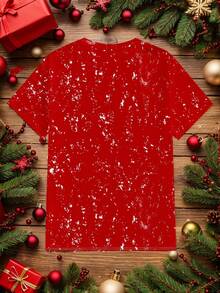 Manfinity Homme Camiseta masculina plus size com estampa de rena natalina, camiseta de Natal, adequada para reuniões familiares, presentes para amigos