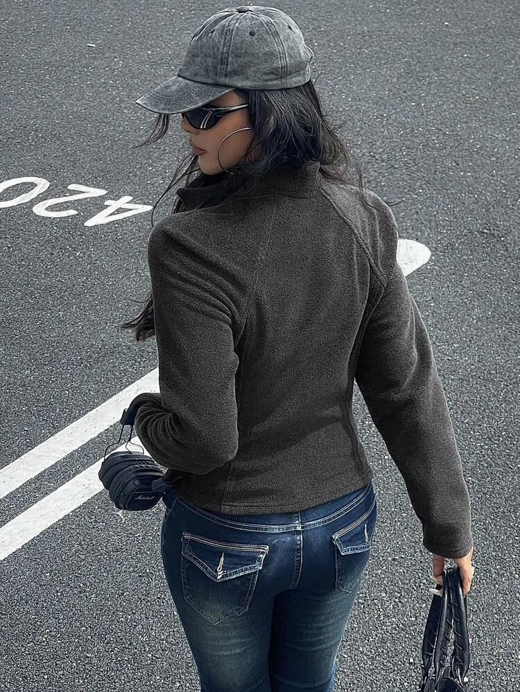 Outdoor Fitted Jacket With Raglan Sleeves, Autumn