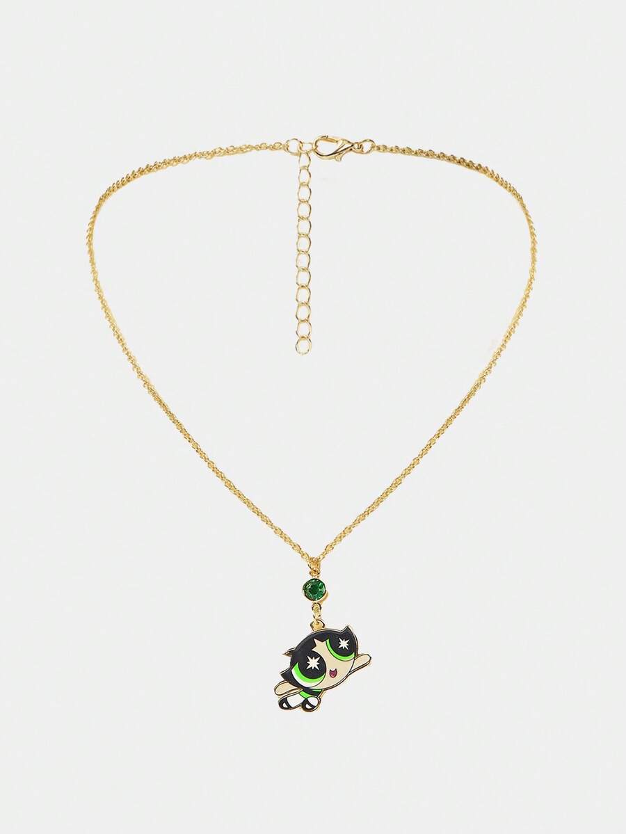 THE POWERPUFF GIRLS X SHEIN Collares de cadena para mujer - Dorado - Ver 1