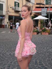 Turnttoni Women Two Pieces Outfits For Daily Wear Island Vacation Outfits - Pink - View 6