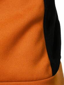 Manfinity Homme Áo hoodie chắp vá màu tương phản thường ngày dành cho nam, Áo hoodie màu cam thu/đông, Áo dài tay - Nhiều màu - Xem 5