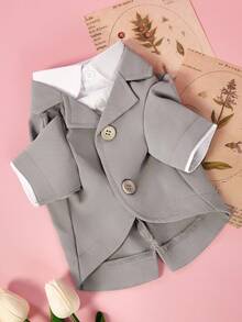 PETSIN 1pc Pet 2 In 1 Suit Jacket (Tie Not Included) - Grey - View 8