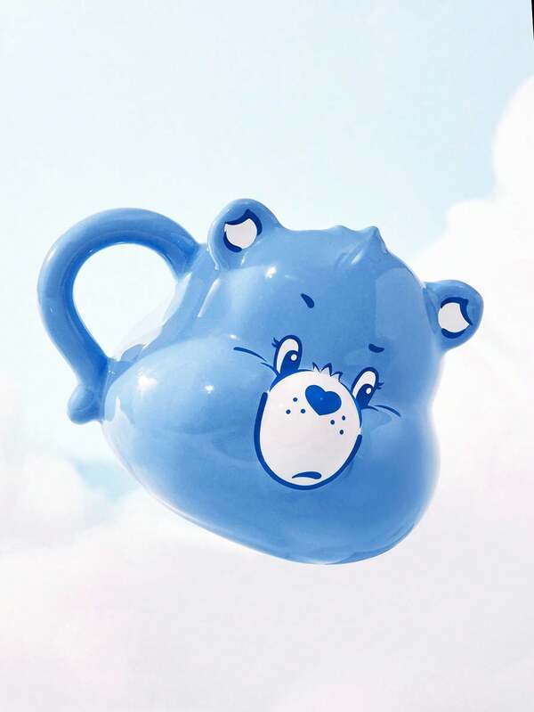 SHEIN X Care Bears 1pc 15.22oz/450ml Blue Cartoon Bear Ceramic Mug,Cheer Bear,Gifts