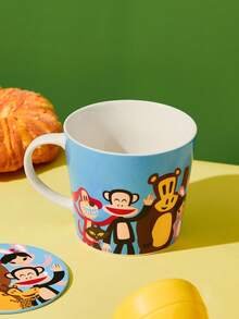 Paul Frank X SHEIN 1 件 13.5 盎司/400 毫升卡通图案印花陶瓷杯，可微波炉加热和洗碗机清洗，适合盛水、牛奶、果汁、咖啡、猴子、朋友、时尚、 - 彩色 - 查看 2