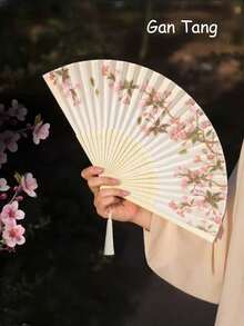 1 件复古折扇，流苏手持竹扇，海棠扇，竹扇，画扇，折叠手持扇，婚礼手持扇，派对手持扇，装饰扇，优雅休闲风格，母亲节礼物，生日礼物， - 彩色 - 查看 5