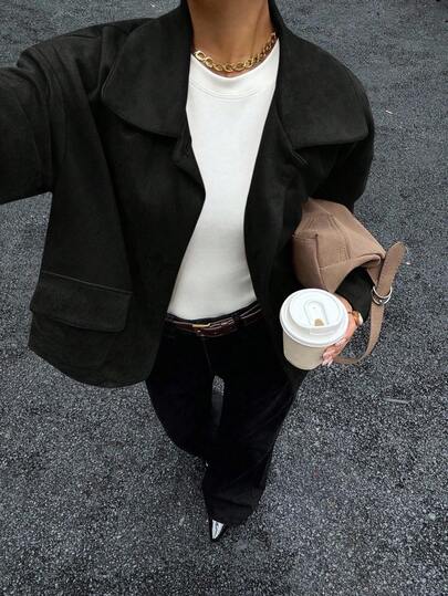 Siren Gaze 秋冬新款女士麂皮夹克，初秋轻薄外套