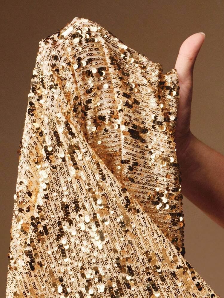 Valentine Elegant High-End Luxurious Sequin Embellished Plus Size Women Blouse, Suitable For Christmas, Party, New Year