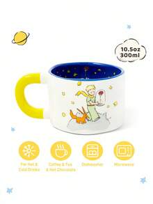 LE PETIT PRINCE X SHEIN 1 个陶瓷杯，耐热/耐冷，适合下午茶，可用洗碗机清洗和微波炉加热，可盛放果汁、咖啡、牛奶等。 - 米色 - 查看 2