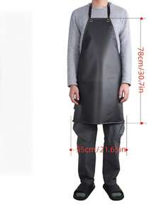SHEIN 1 件装 PVC 防水防油塑料围裙，洗碗时保持清洁干燥，厨房烹饪实验室工作屠夫狗美容清洁鱼中性水清洁黑光半透明，厨房、浴室、家庭、家居用品 - 黑色半透明 - 查看 12
