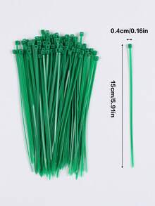 SHEIN 100pcs/200pcs Green Self-Locking Cable Ties, 3.93 Inch Heat Resistant Household Installation Fastening Accessories For Home Decoration, Valentine Day, Gift - Green - View 2