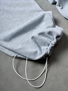 Manfinity Hypemode 男士街头时尚新款长裤运动裤，适合INS高街嘻哈风格搭配，四季皆宜，日常百搭，送给男友/老公的必备礼物，男士街头服饰，Y2K宽松运动裤，超大款嘻哈裤，日系裤，男士街头服饰裤 - 灰色 - 查看 3