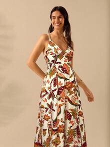 CAJUNI Women's Boho Leopard, Pineapple, Tropical Flora And Fauna Print, Sleeveless Black Long Jumpsuit, Holiday Casual Beach Summer Jumpsuit