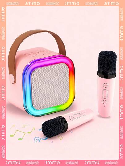 JMMO Mini Karaoke Machine For Kids, Portable Wireless Karaoke Speaker With 2 Wireless Microphones, Toys Gift For 3-12 Years Old Boys Girls, Kids Karaoke Microphone Machine Toy For Party/Meeting/Adults/Kids