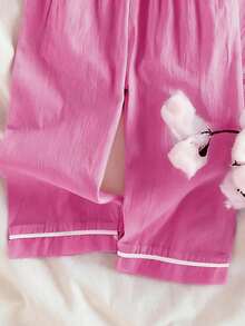 女婴棉质舒适长袖开衫上衣，带心形刺绣口袋和裤子家居服套装，可爱时尚，春秋