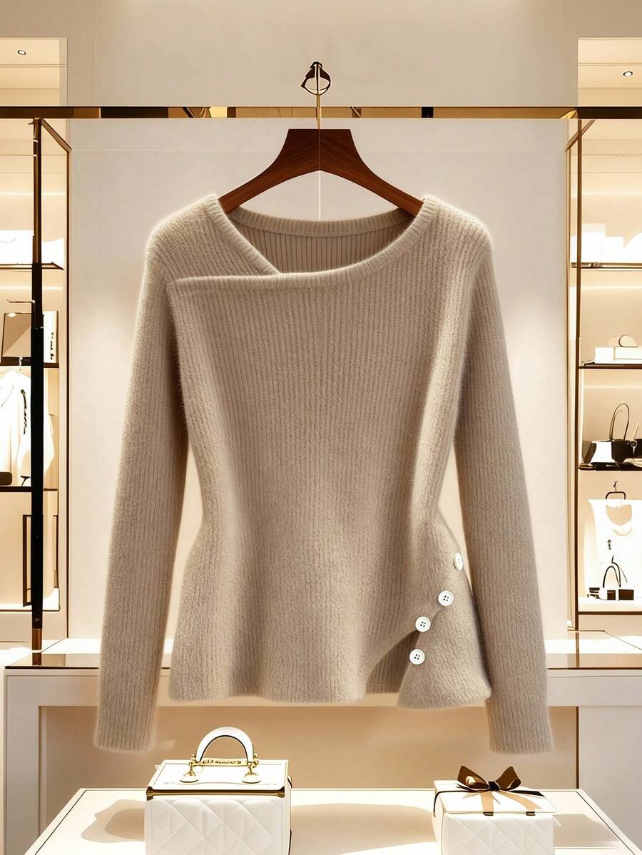 GlowEve 女士优雅时尚设计针织毛衣，适合秋冬穿着