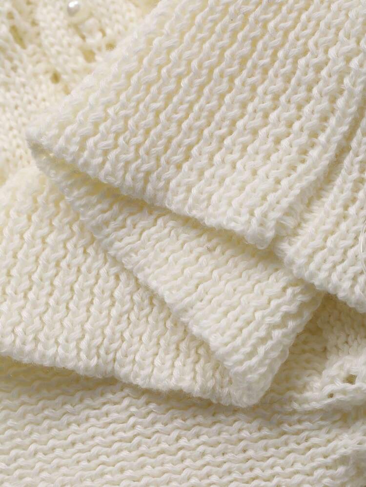 Women's Elegant Sexy Beaded Backless Hollow Out Knit Sweater