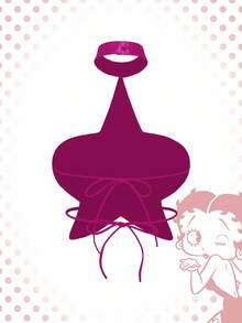 Betty Boop | ROMWE Y2K 火焰与星星刺绣短款露背上衣 - 粉色 - 查看 2