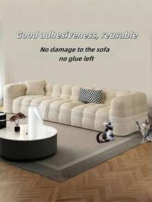 1PC PVC Cat Scratch Deterrent Tape Pet Scratch Resistant Sticker Transparent Furniture Protector Self Adhesive Sofa Guard For Cotton Wood Fabric Hot Water Clean Reusable Pet Supply Cat Essentials - Clear - View 5