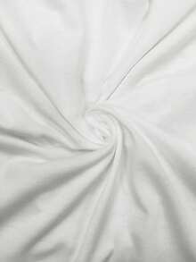 Resyla Camiseta de manga larga con cuello redondo y estampado de puño de color contrastante para mujer - Blanco - Ver 4