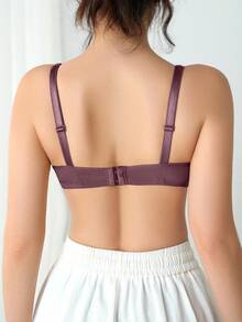 DesireSculpt 1 件女士内衣文胸，带蝴蝶结装饰和内钢圈，单件 - 紫色 - 查看 2