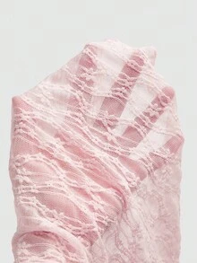 Sweetra Plus Size Elegant Lace Bow Front Long Flare Sleeve Blouse, Versatile Casual & Date Wear T-Shirt - Pink - View 8