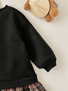 SHEIN 女婴可爱拼色长袖连衣裙，秋冬