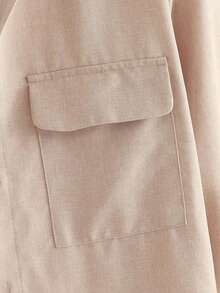 HIMLAND Set de 2 piezas de camisa y pantalón casual de bolsillo de unicolor de franela y lino para hombre, ropa de otoño