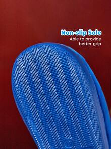 HARRY POTTER X SHEIN 可爱刺绣卡通海德薇蓝色儿童男童防滑室内松紧带拖鞋幼儿和儿童柔软毛绒保暖家居鞋，轻便耐用的 EVA 鞋底，居家卧室空调房，春秋冬季 - 藍色 - 查看 5