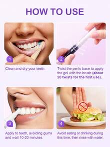 Slow Sunday Purple Teeth Whitening Pen, Get Rid Of Smoke Stains, Coffee Stains, Tea Stains, Keep Your Mouth Clean And White