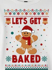 SHEIN LUNE Women Vintage Christmas Printed Loose Fit Crew Neck Christmas Sweatshirt Women Autumn Winter