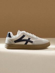 CUCCOO EASI 女士圆头平底休闲运动鞋、通勤和训练鞋、白色鞋子 - 藍色 - 查看 2