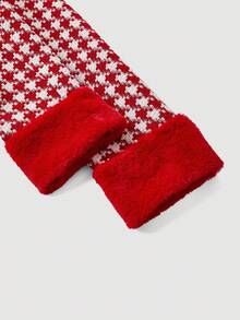 SHEIN MOD 撞色领红白格子短款西装外套和迷你裙套装 - 紅白色 - 查看 8