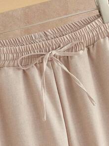 HIMLAND Set de 2 piezas de camisa y pantalón casual de bolsillo de unicolor de franela y lino para hombre, ropa de otoño