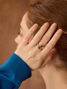 MOTF PREMIUM 18K镀金开口戒指 - 金色 - 查看 4