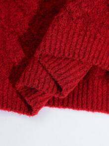 SHEIN 孕妇装秋冬简约纯色落肩麻花针织高领毛衣