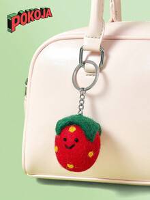 POKOJA LAND 可爱又有趣的胡萝卜手工羊毛毡钥匙扣钥匙圈配件 - 彩色 - 查看 2