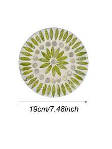 Cirelle 1pc Scandinavian-Style Heat-Resistant Placemat, Round Shell Pattern Table Mat, High-End Luxury European-Style Western Dining Mat & Round Tray