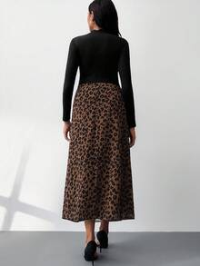 SHEIN MaterniWear 秋冬孕妇两件套新年女装 - 黑色 - 查看 6
