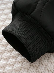 Cozy Pixies Baby Boy Baby Girl Autumn And Winter Casual Versatile Three-Dimensional Ear Hooded Long-Sleeved Jumpsuit Thick Thermal Lined Cute Jumpsuit Baby Hooded Quilted Snowsuit Baby Winter Jumpsuit Baby Boy Snowsuit Warm Jumpsuit For Baby Baby Winter Clothing - Black - View 6