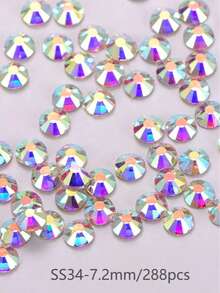 Cristales de Rhinestone de vidrio con fondo dorado para decoración de ropa DIY (los diamantes AB tienen diferentes colores bajo diferentes condiciones de iluminación)
