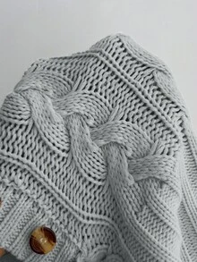 Elamini كنزة صوفية كاجوال قابلة للاستخدام متعدد الأغراض بتصميم ملفوف مع أزرار وسحاب نصفي وقبعة، خريف/شتاء