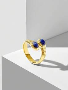 MOTF PREMIUM 18K镀金开口戒指 - 金色 - 查看 2