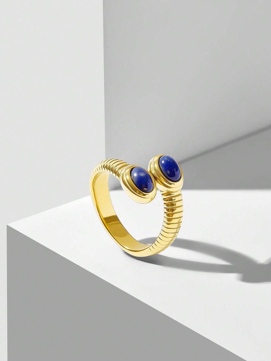 MOTF PREMIUM 18K镀金开口戒指 - 金色 - 查看 2