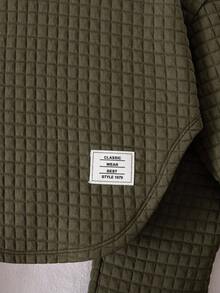 女婴绿色休闲针织卫衣裤套装 绿色套装 绿色婴儿服装 婴儿休闲套装 婴儿套装 秋冬季圣诞节女婴服装 女婴保暖套装 婴儿休闲套装 婴儿套装 秋冬季 - 軍綠色 - 查看 3