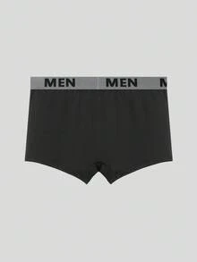 SHEIN Men's Comfortable Soft Letter Waistband Breathable Trunks - Multicolor - View 2