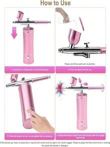 Oxygen Injector Airbrush With Compressor Portable Cordless Air Brush For Model Cake Makeup Paint Air Spray Gun - Multicolor - View 7