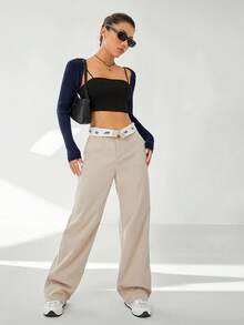 Comfortcana Spring Solid Crop Cardigan Without Cami Black Top In Fall/Winter - Navy Blue - View 8